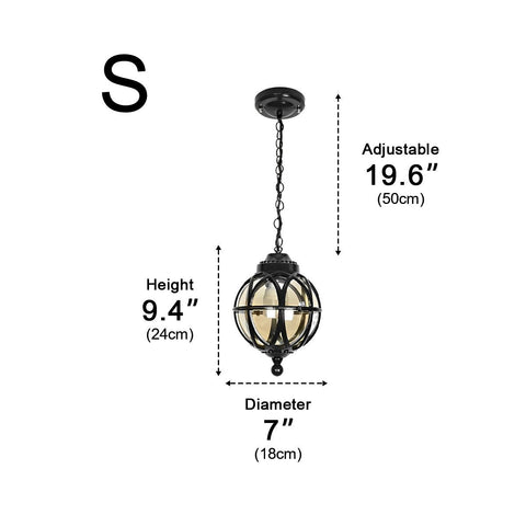 Waterproof Globe Pendant Light for Patios and Covered Entryways