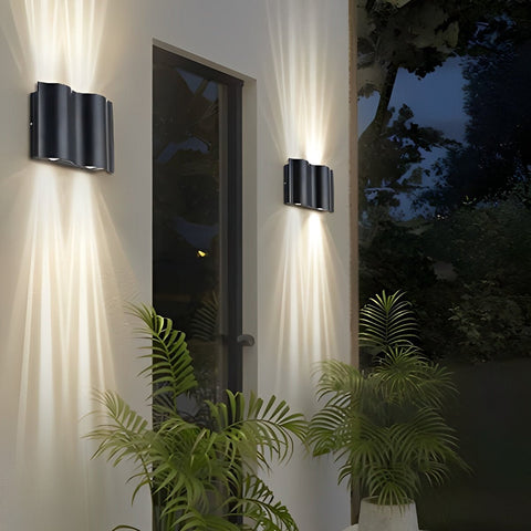 Waterproof LED Up-and-Down Wall Sconce for Outdoor Home Entryways