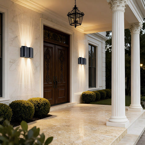 Waterproof LED Up-and-Down Wall Sconce for Outdoor Home Entryways