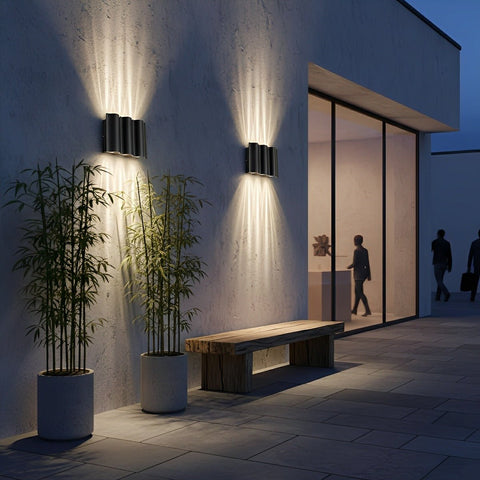 Waterproof LED Up-and-Down Wall Sconce for Outdoor Home Entryways