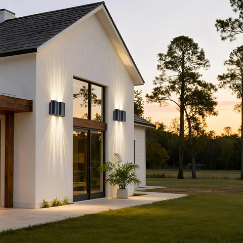 Waterproof LED Up-and-Down Wall Sconce for Outdoor Home Entryways