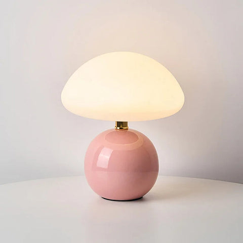 Mushroom Ceramic Table Lamp with Adjustable LED Lighting for Modern Interiors