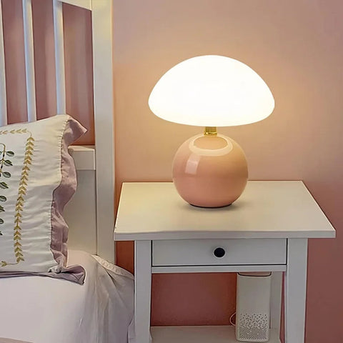 Mushroom Ceramic Table Lamp with Adjustable LED Lighting for Modern Interiors