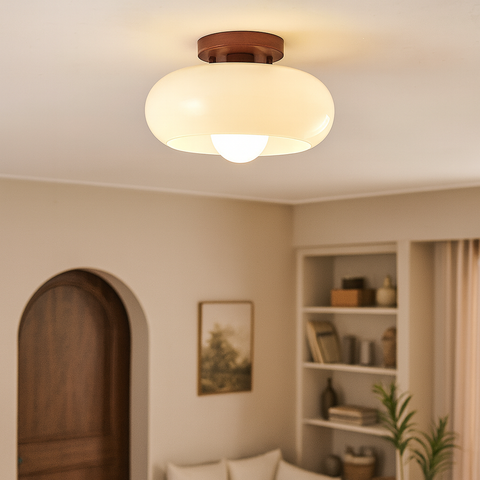 Bauhaus Glass Flush Mount Ceiling Light for Bedrooms and Hallways