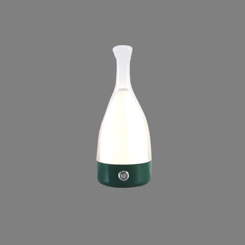Bottle-Shaped Rechargeable LED Table Lamp with Transparent Glass-Style Shade and Colorful Base