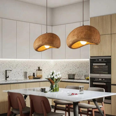 Textured Resin Dome Pendant Light for Dining and Kitchen Area Lighting
