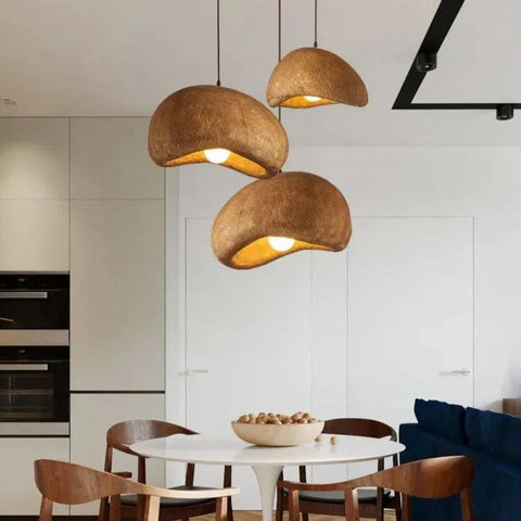 Textured Resin Dome Pendant Light for Dining and Kitchen Area Lighting