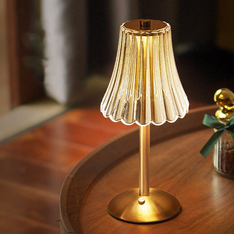 Rechargeable Crystal-Style Table Lamp with Touch Controls