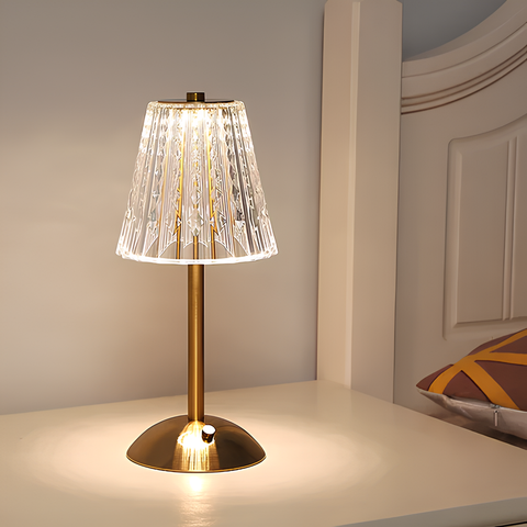 Rechargeable Crystal-Style Table Lamp with Touch Controls