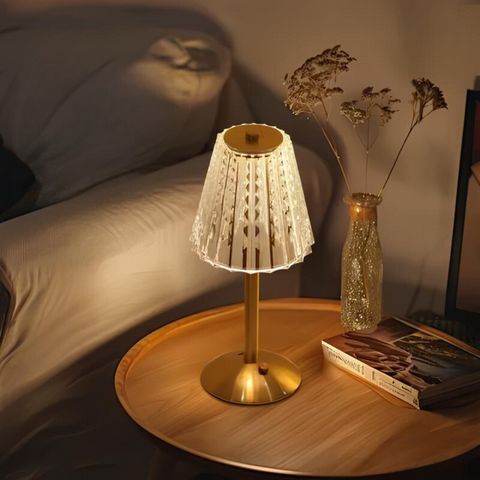 Rechargeable Crystal-Style Table Lamp with Touch Controls