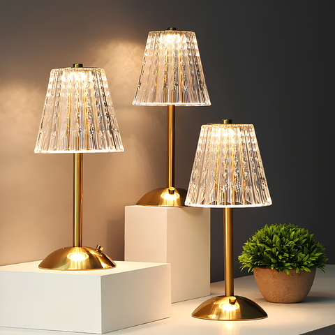 Rechargeable Crystal-Style Table Lamp with Touch Controls