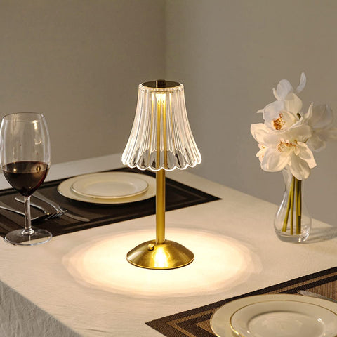 Rechargeable Crystal-Style Table Lamp with Touch Controls
