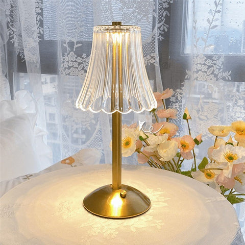 Rechargeable Crystal-Style Table Lamp with Touch Controls