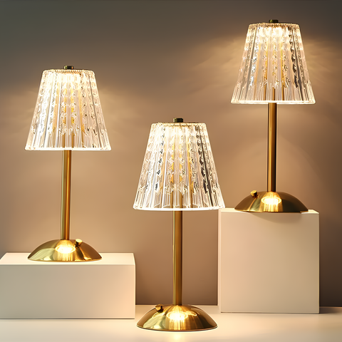 Rechargeable Crystal-Style Table Lamp with Touch Controls